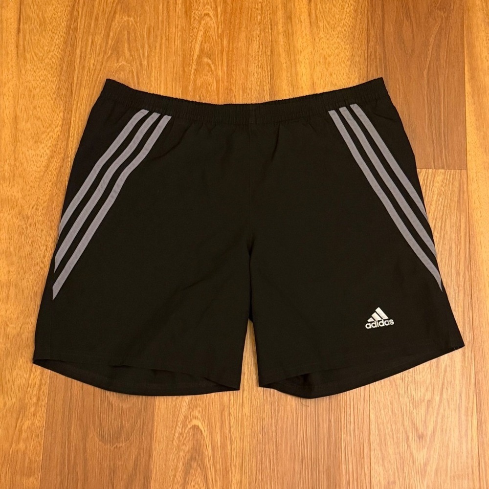2010s Adidas Black Thin Athletic 5 Inch Inseam Shorts Men's Size Medium